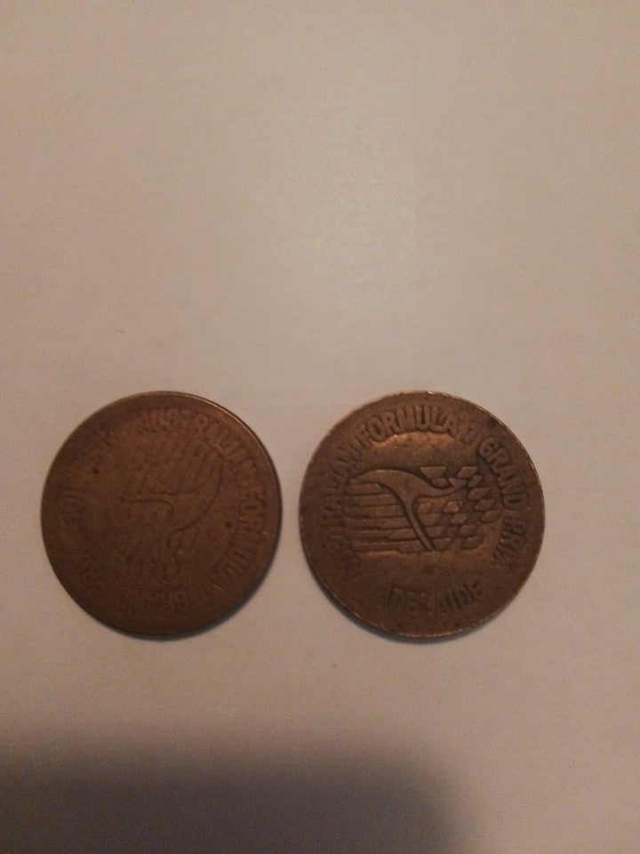 2 X 1990's Australian Formula 1 Grand Prix Adelaide Downtown Tokens