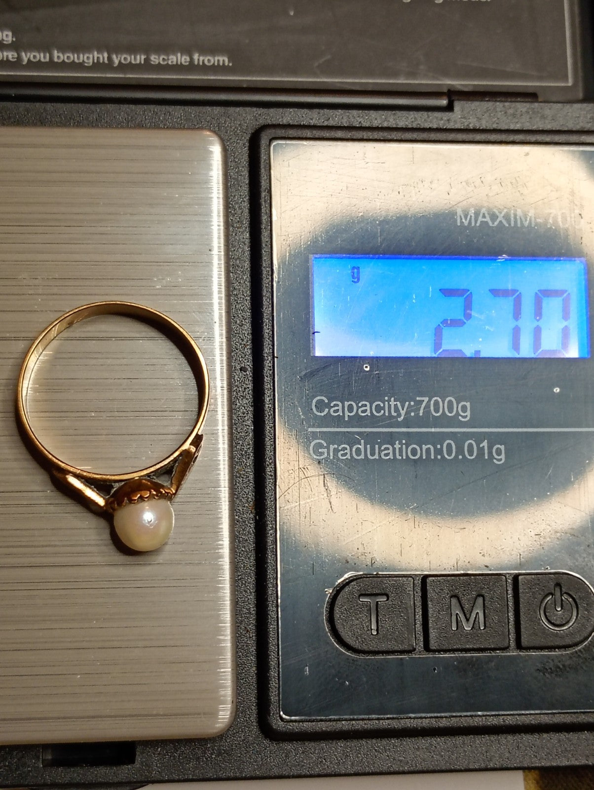 9ct Yellow Gold And Pearl Ring