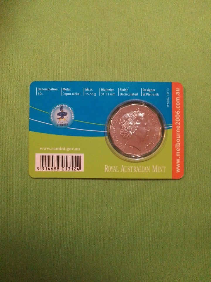 2006 Melbourne Commonwealth Games 50 Cent Uncirculated Coin, Basketball