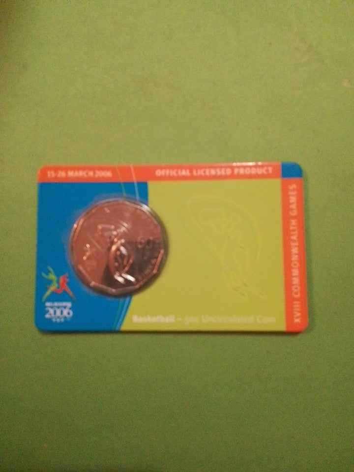 2006 Melbourne Commonwealth Games 50 Cent Uncirculated Coin, Basketball