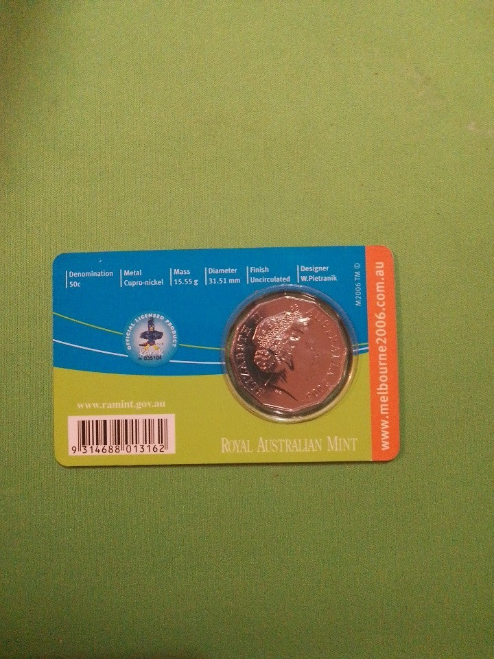 2006 Melbourne Commonwealth Games Uncirculated 50 Cent Shooting