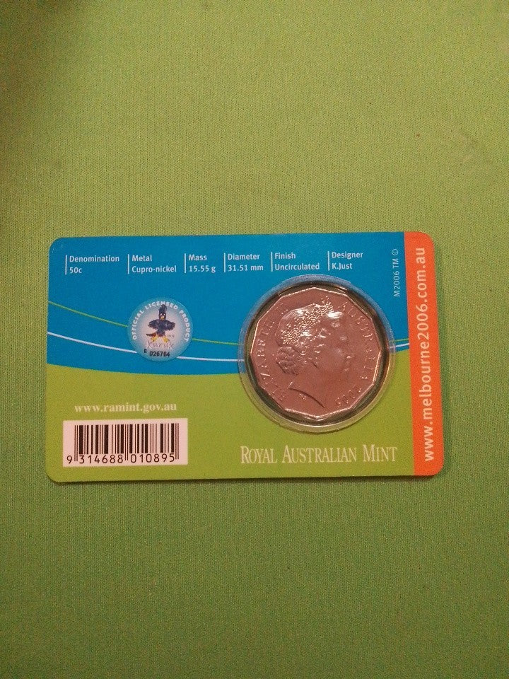2006 Melbourne Commonwealth Games 50 Cent Uncirculated Coin