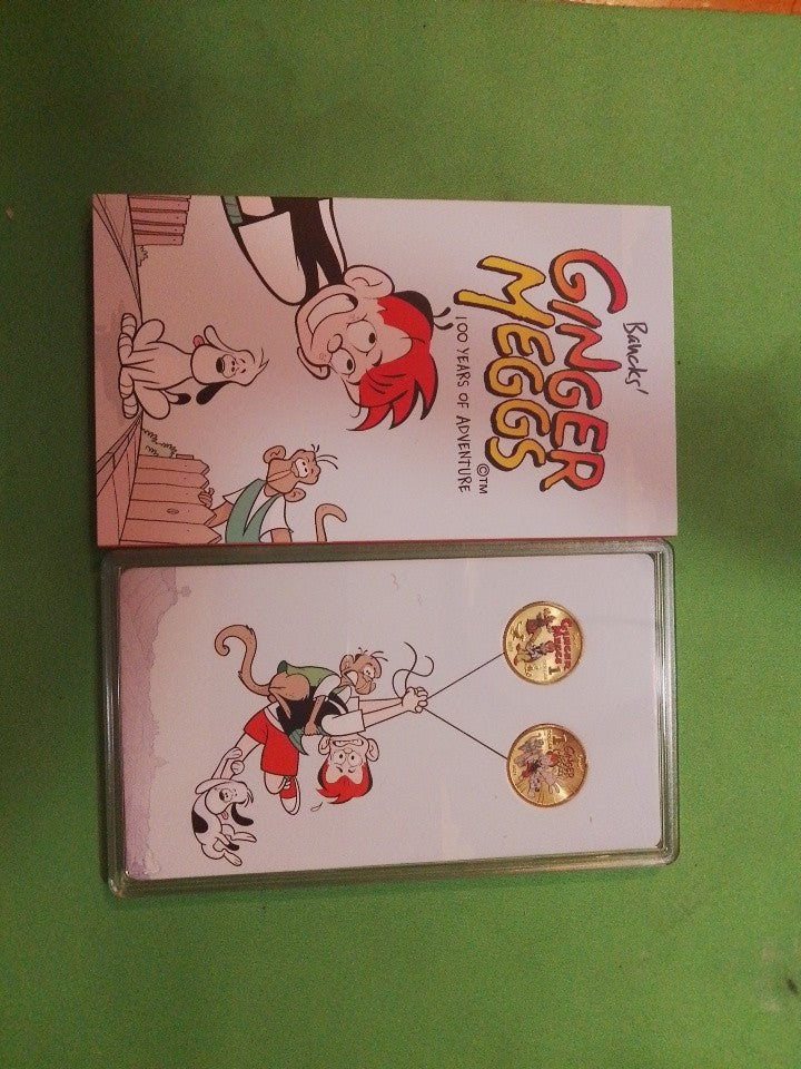 2021 $1 Coloured Coin Uncirculated Two Coin Set Ginger Meggs