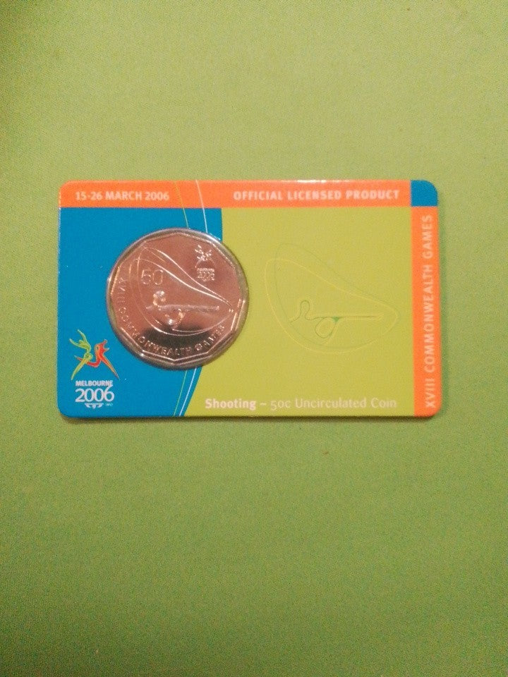 2006 Melbourne Commonwealth Games Uncirculated 50 Cent Shooting