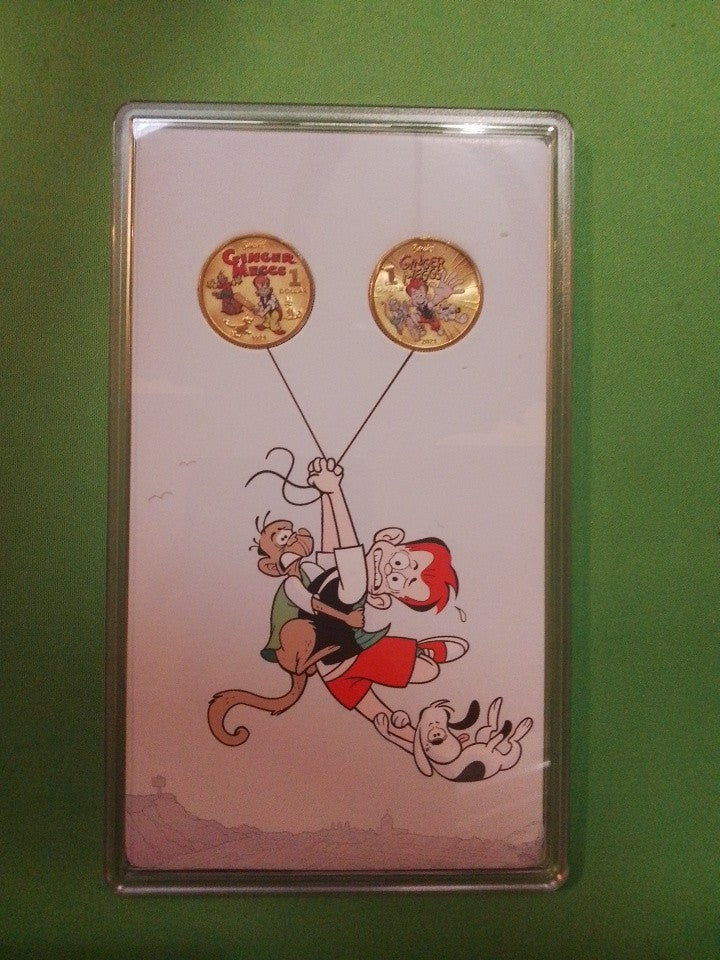 2021 $1 Coloured Coin Uncirculated Two Coin Set Ginger Meggs