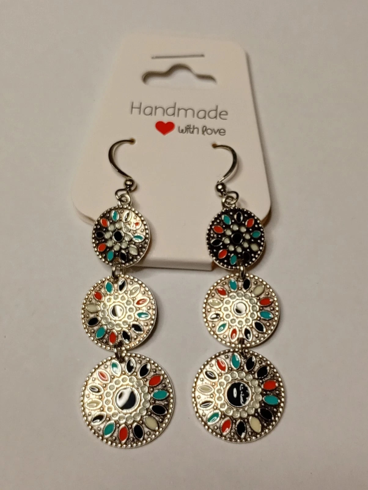 Rainbow Colour Circle Earrings