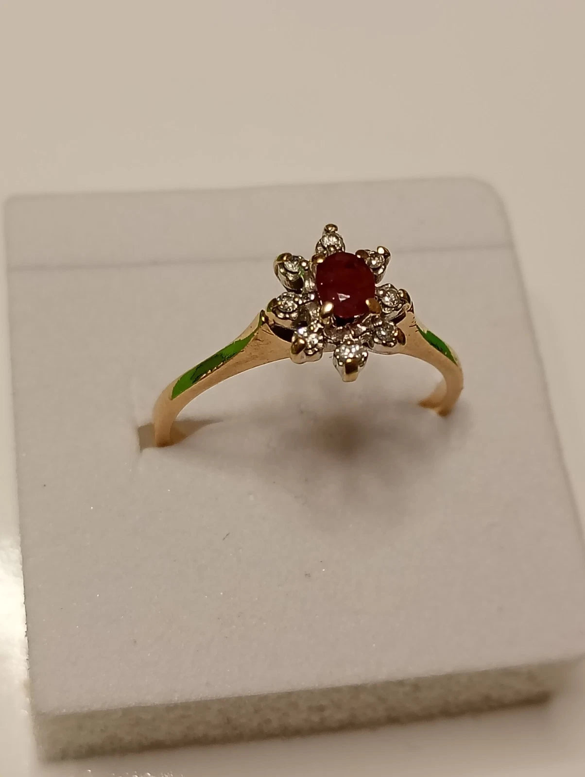 9ct Yellow Gold Ruby And Diamond Ring