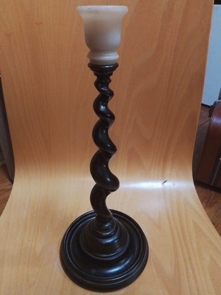 Vintage 1930's Twist Stem Wooden Candle Holder