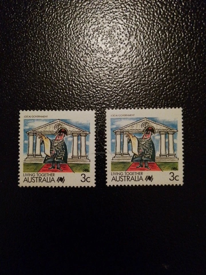 Living Together Australia 3cent Stamps x2