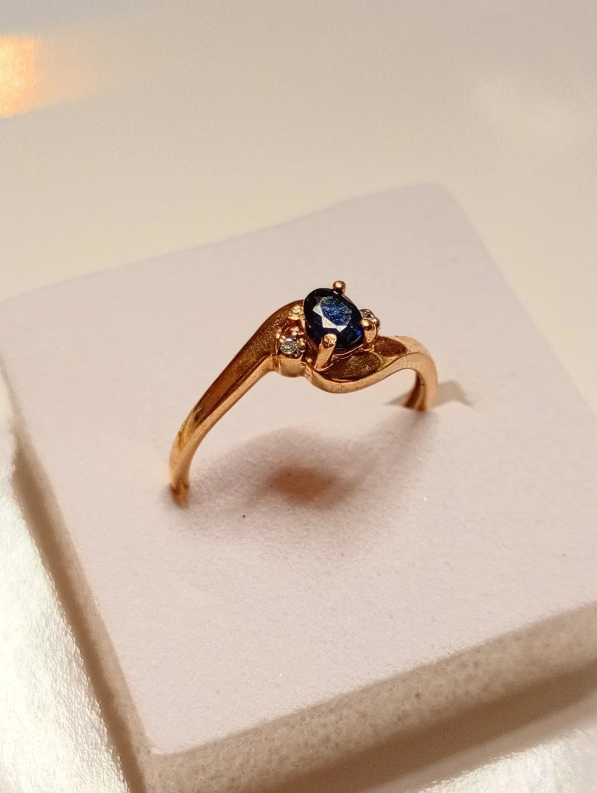 9ct Yellow Gold Sapphire and Diamond Ring