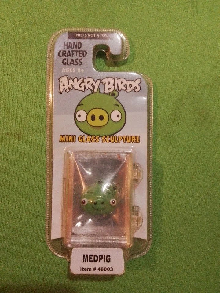 Limited Edition Angry Birds Mini Glass Sculpture 'medpig'