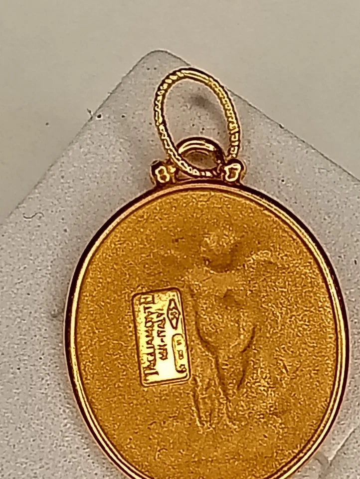 14ct Italian Blue Gemstone Pendant Vintage Rare