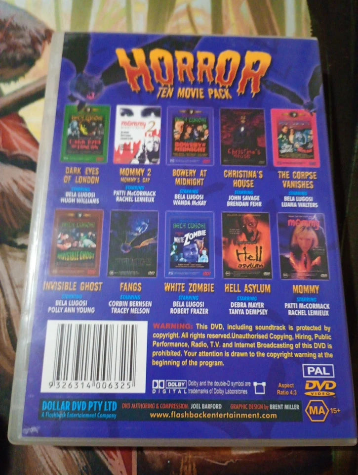 10 Movie HORROR DVD Value Pack  See Pics for Details
